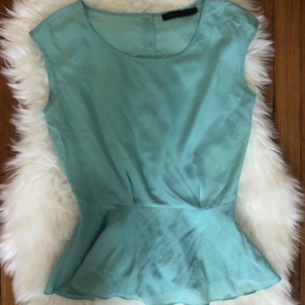The Limited turquoise peplum blouse